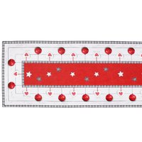 Weihnachtlicher Dekorativer Tischläufer - Rote Weihnachtsdekoration Rechteckig 40x140 cm Grau Mit Rot von Stofex