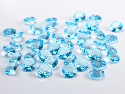 100 Kristalle TÜRKIS Ø12mm Diamanten Streuteile Dekosteine Tisch Deko Hochzeit von Stoff-Kollektion