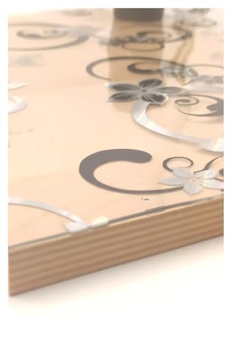 PVC Tischfolie Tischschutz mit Muster 80cm,90cm,100cm Breite (Muster Blume 90 cm breit x 140 cm, 250 cm) von Stoff-Kollektion