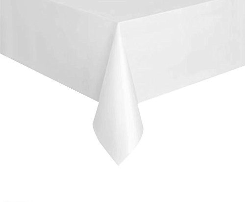 Polyester Tischdecke Tischtuch Eckig Quadratisch Größe Wählbar Weiß Unifarben (Weiß, 130x220cm Eckig) von Stoff-Kollektion