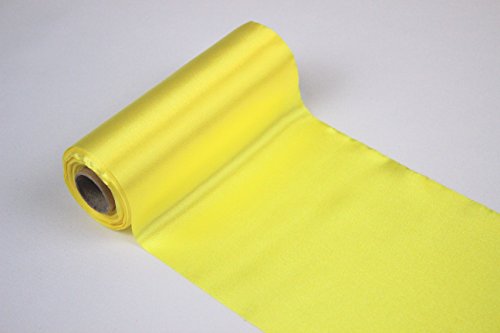 Stoff-Kollektion - Satin Tischläufer Meterware aus Polyester – Satin-Stoffrolle 12 cm breit & 9 m lang – Dekoratives Tischband für Hochzeiten, Geburtstage & besondere Anlässe - Gelb von Stoff-Kollektion