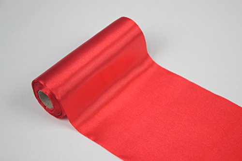 Stoff-Kollektion Satin Rolle Tischläufer 12cm x 9m (Rot, 1er Pack) von Stoff-Kollektion