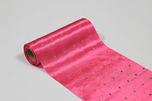 Stoff-Kollektion Satin Stoffrolle/Tischläufer mit Pailetten Sequin (Pink, 12 cm) von Stoff-Kollektion