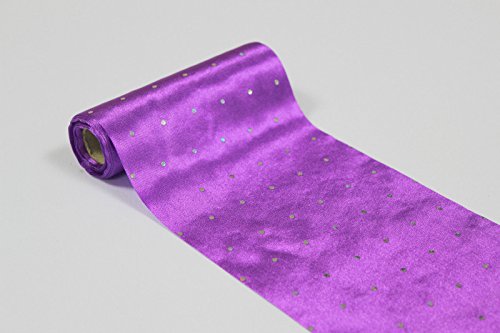 Stoff-Kollektion Satin Stoffrolle/Tischläufer mit Pailetten Sequin (Violett, 12 cm) von Stoff-Kollektion