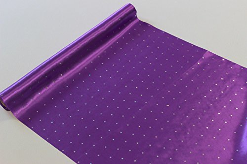 Stoff-Kollektion Satin Stoffrolle/Tischläufer mit Pailetten Sequin (Violett, 37 cm) von Stoff-Kollektion