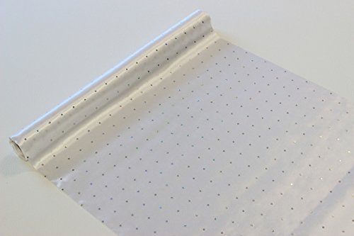 Stoff-Kollektion Satin Stoffrolle/Tischläufer mit Pailetten Sequin (Weiß, 37 cm) von Stoff-Kollektion