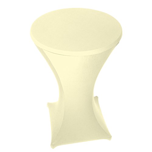 Stoff-Kollektion - Stretch Stehtischhusse 70cm aus Polyester & Stretch – Bügelfrei & Waschbar bis 40°C – Gummierte Fußtasche & passgenau - Tischhussen für Hochzeiten, Partys & Events - Creme von Stoff-Kollektion