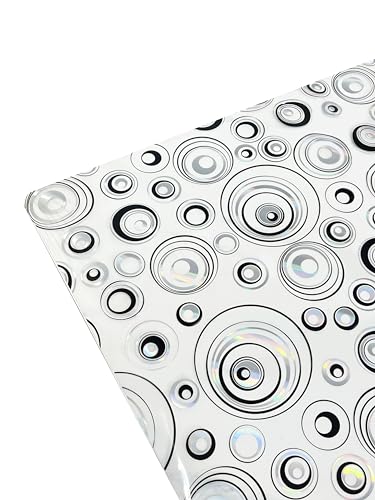 Stoff-Kollektion - Transparente PVC Tischfolie nach Maß mit Kreismustern – Robuster & langlebiger Tischschutz für eckige Tische - Abwaschbare weiche Schutzfolie – Transparent Gemustert 130x140cm Stoff-Kollektion - Transparente PVC Tischfolie nach Maß mit Kreismustern – Robuster & langlebiger Tischschutz für eckige Tische - Abwaschbare weiche Schutzfolie – Transparent Gemustert 130x140cm von Stoff-Kollektion