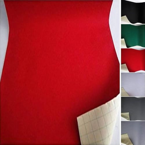 STOFFBOOK ROT DEKOFILZ BASTELN SELBSTKLEBEND DIY 50X50CM FILZSTOFF KLEBEFILZ, B736 (rot) von StoffBook