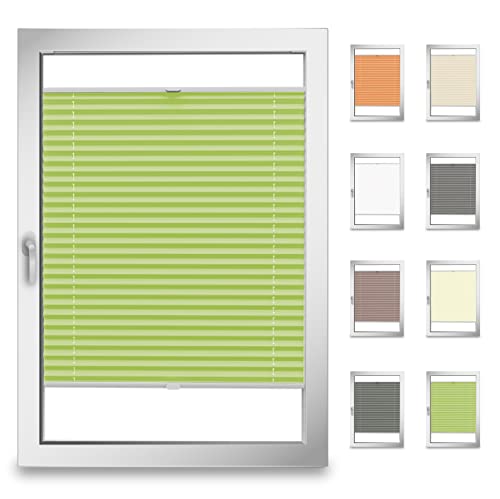 StoffTex Plissee Faltrollo für Fenster nach Maß zum Bohren Jalousie in der Glasleiste Rollo Farben (Höhe 25-130 cm) von StoffTex