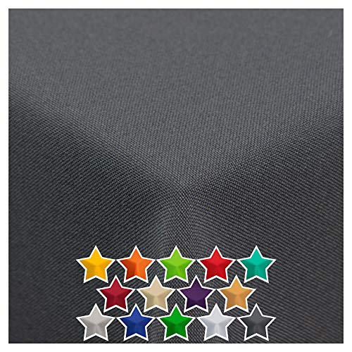 StoffTex Tischdecke I Tischläufer I Tischtuch I Tischwäsche I Dauerhaft Kratzfest I Tischdekoration aus Polyester für Wohnzimmer, Esszimmer, Balkon, Garten (Graphit, 100cm Rund) von StoffTex