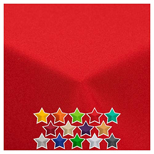 StoffTex Tischdecke I Tischläufer I Tischtuch I Tischwäsche I Dauerhaft Kratzfest I Tischdekoration aus Polyester für Wohnzimmer, Esszimmer, Balkon, Garten (Rot, 140cm Rund) von StoffTex