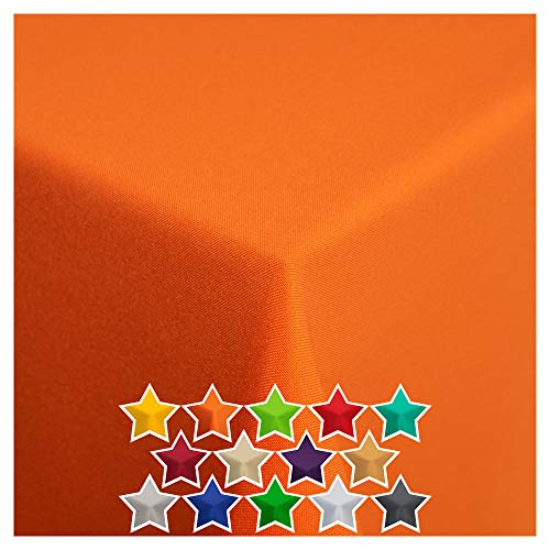 StoffTex Tischdecke Stoff Tischdecke Tischdeko Kunstfaser Orange 140 x 240 cm von StoffTex