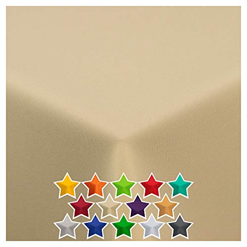 StoffTex Tischdecke I Tischläufer I Tischtuch I Tischwäsche I Dauerhaft Kratzfest I Tischdekoration aus Polyester für Wohnzimmer, Esszimmer, Balkon, Garten (Ecru, 140 x 180 cm Oval) von StoffTex