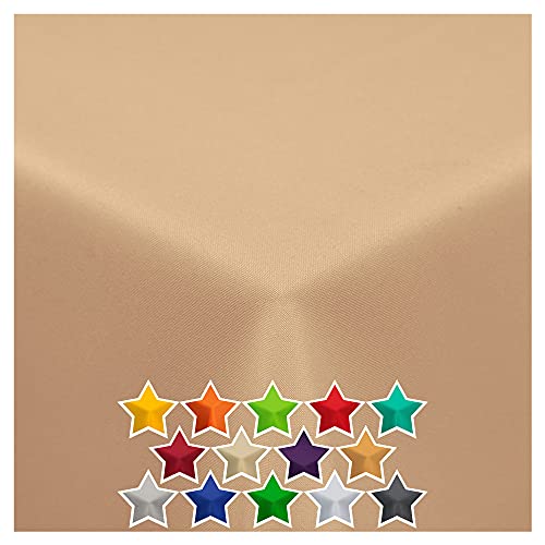StoffTex Tischdecke I Tischläufer I Tischtuch I Tischwäsche I Dauerhaft Kratzfest I Tischdekoration aus Polyester für Wohnzimmer, Esszimmer, Balkon, Garten (Lachsfarben, 100 x 100 cm) von StoffTex
