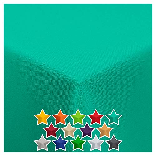 StoffTex Tischdecke I Tischläufer I Tischtuch I Tischwäsche I Dauerhaft Kratzfest I Tischdekoration aus Polyester für Wohnzimmer, Esszimmer, Balkon, Garten (Türkis, 120 x 180 cm Oval) von StoffTex
