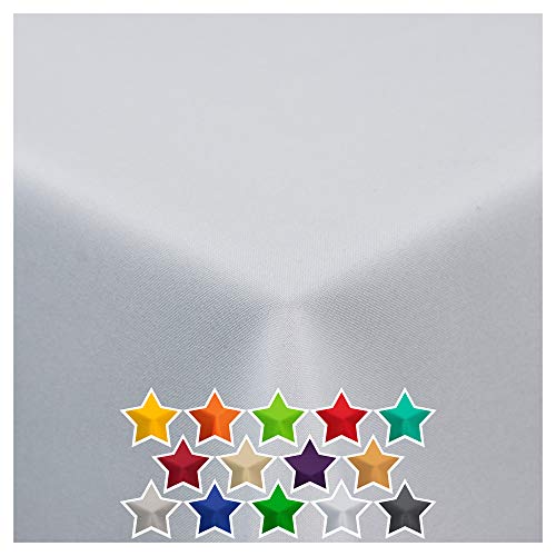 StoffTex Tischdecke I Tischläufer I Tischtuch I Tischwäsche I Dauerhaft Kratzfest I Tischdekoration aus Polyester für Wohnzimmer, Esszimmer, Balkon, Garten (Weiß, 100 x 100 cm) von StoffTex