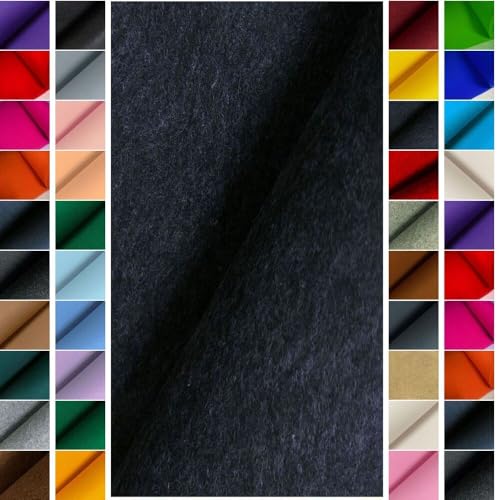 StoffBook DUNKELBLAUMELANGE PREMIUM FILZSTOFF 4MM EDLE OPTIK WIE WOLLFILZ BASTELFILZ 100CM BREITE, E384 von StoffBook