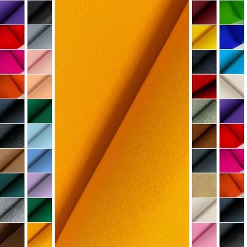 StoffBook GOLDGELB PREMIUM FILZSTOFF 4MM EDLE OPTIK WIE WOLLFILZ BASTELFILZ 100CM BREITE, E377 von StoffBook
