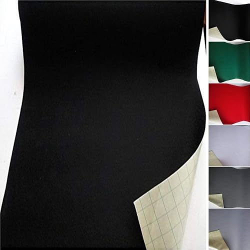 Stoffbook SCHWARZ DEKOFILZ BASTELN SELBSTKLEBEND DIY 200X50CM FILZSTOFF KLEBEFILZ, B734 (schwarz) von StoffBook