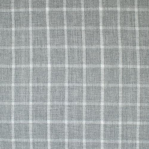 Baumwoll Double Gauze Musselin doppelseitig kariert grau von Stoffe Werning