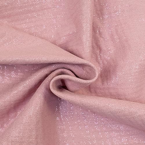 Baumwollstoff Double Gauze Musselin Glitzer altrosa von Stoffe Werning
