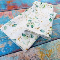 Geschirrhandtuch, Geschirrtuch, Küchentuch, Eukalyptus, Furoshiki Stofftuch, Küchenhandtuch, Einweihungsparty, Weihnachten Geschenkidee von StoffherzleShop