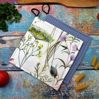 Topflappen, 2Er Set, Wiesenblumen, Küche, Kochen, Backen, Geschenk Freundin, Topflappen Sommer, Topflappen Genäht, Küchenhelfer, Weihnachtsgeschenke von StoffherzleShop