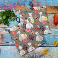 Topflappen 2Er Set, Topfuntersetzer , Lama, Topflappen, Grau, Geschenk Freundin, Topflappen Genäht, Küchenhelfer, Weinachtsgeschenke von StoffherzleShop