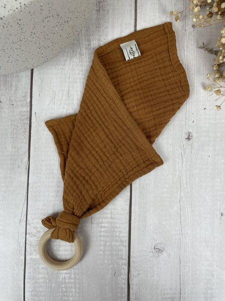 Stoffretter - Windelarsch & Zwirn Stoffretter Schnuff - Baby Musselin Schnuffeltuch mit Greifring von Stoffretter - Windelarsch & Zwirn