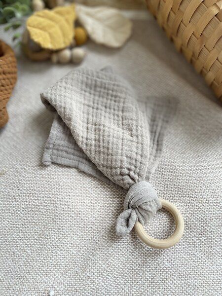 Stoffretter - Windelarsch & Zwirn Stoffretter Schnuff - Baby Musselin Schnuffeltuch mit Greifring von Stoffretter - Windelarsch & Zwirn