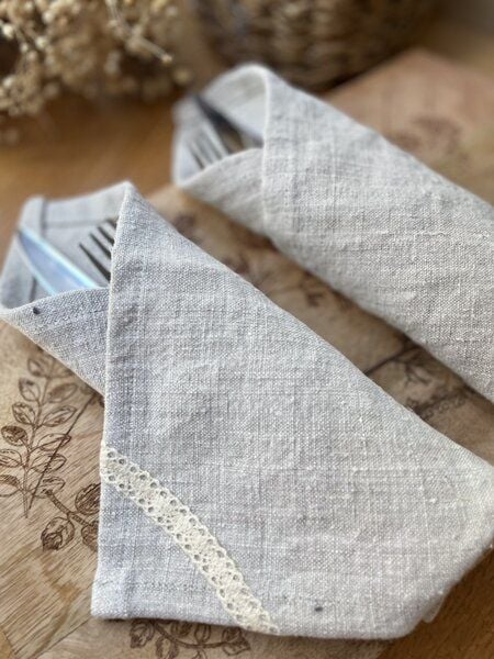 Stoffretter Upcycling Leinenservietten- waschbar 3er Set von Stoffretter