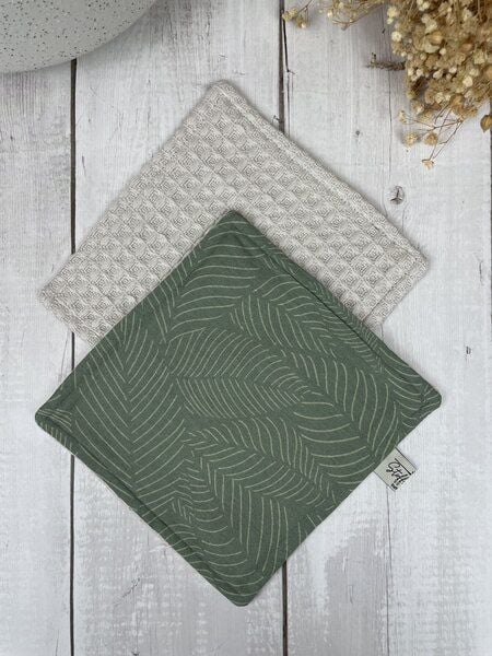 Stoffretter waschbare Upcycling Spültücher - Waffelpiqué 2er Set, von Stoffretter