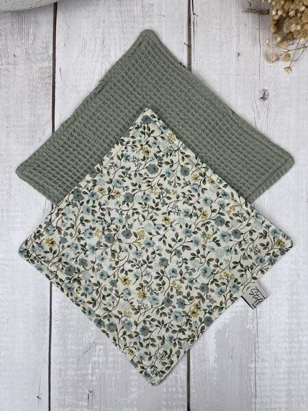 Stoffretter waschbare Upcycling Spültücher - Waffelpiqué 2er Set, von Stoffretter