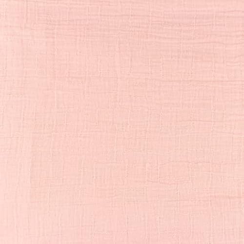 Bambus Musselin - Doubel Gauze BAMBO Uni - 0,5m Schritte - 140cm Breit - Gewicht 165g/qm - Meterware Stoffe Bekleidungsstoffe Sommerstoffe (Baby Rosa) von Stofftreff Santi