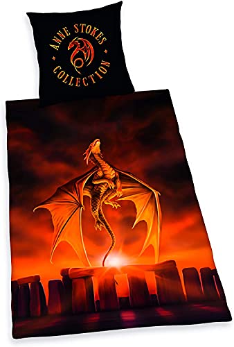 Stokes Bettwäsche Herding glatt Anne Drachen Stonehenge 135 x 200 Geschenk NEU Wow - All-In-One-Outlet-24 - von Stokes