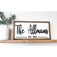 Bauernhaus Namensschild Shiplap| Schild Shiplap |Etabliertes 3D|Wohnkultur Etabliertes Schild|Name 3D Schild|Esszimmer Est Sgn von StokesDesignShop