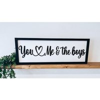 Du Und Ich Kinderzeichen | You & Me Signiert Valentine Unterzeichnen 3D Jungen "Familienschild "You Me" Motiv." von StokesDesignShop
