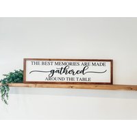 Gathered Memories Bauernhaus Schild Esszimmer Dekoration | 20, 5x90 cm von StokesDesignShop