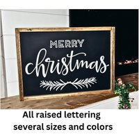Gerahmtes Weihnachtsschild 3D Schriftzug, Bauernhaus Dekor von StokesDesignShop