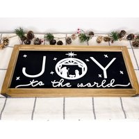 Joy To The World Zeichen | Schwarz Weißes Weihnachtsschild |Entwurfsdeko Wohnzimmer Dekor Esszimmer Geschenk von StokesDesignShop