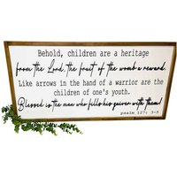 Handbemaltes Psalm 127 Holzschild Christliche Kinderzimmer Dekoration, Pastor Geschenk von StokesDesignShop