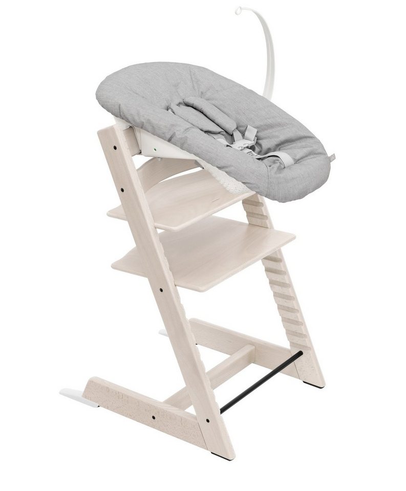 Stokke Hochstuhl Tripp Trapp® Kinderhochstuhl mit Newborn Set, Höhen- und tiefenverstellbare Sitz- und Fußplatten von Stokke