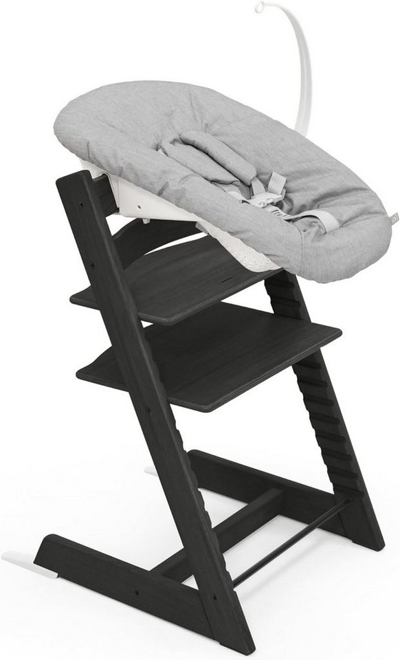 Stokke Hochstuhl Tripp Trapp® Kinderhochstuhl mit Newborn Set, Höhen- und tiefenverstellbare Sitz- und Fußplatten von Stokke