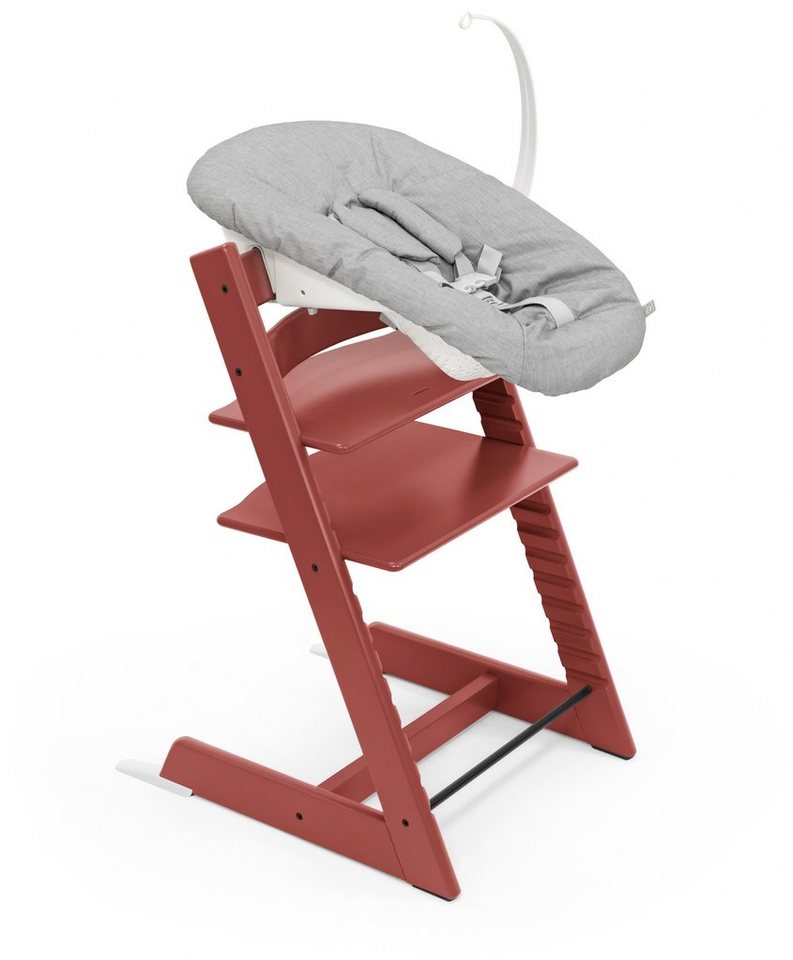 Stokke Hochstuhl Tripp Trapp® Kinderhochstuhl mit Newborn Set, Höhen- und tiefenverstellbare Sitz- und Fußplatten von Stokke