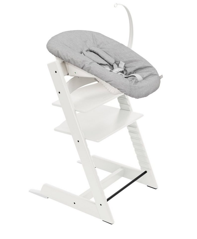 Stokke Hochstuhl Tripp Trapp® Kinderhochstuhl mit Newborn Set, Höhen- und tiefenverstellbare Sitz- und Fußplatten von Stokke