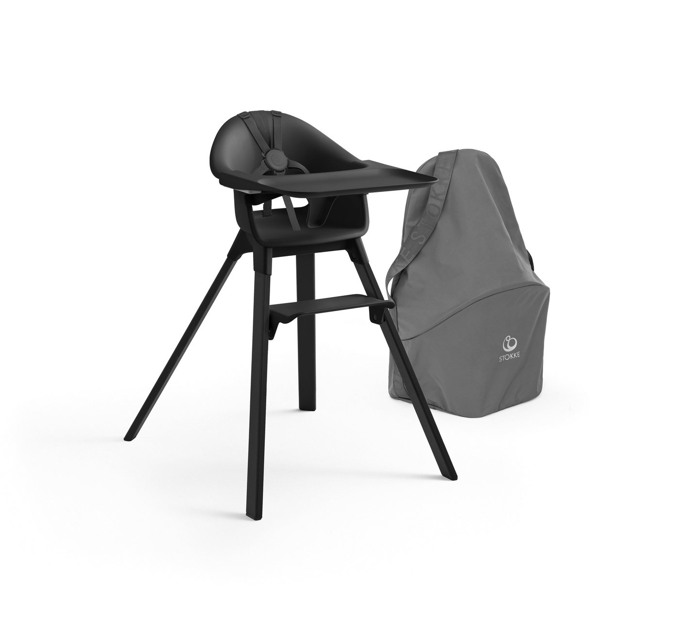 Stokke Hochstuhl Clikk™ Bundle bestehend aus Clikk Hochstuhl mit Travel Bag, Für kinderleichte Mahlzeiten ab 6 Monate von Stokke