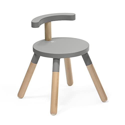 Stokke MuTable Stuhl, Storm Grey - 2023 Neugestaltung - Anpassbare Sitzhöhe & entfernbare Rückenlehne - Hergestellt aus Buchenholz - Von 1,5 bis 8 Jahren von Stokke