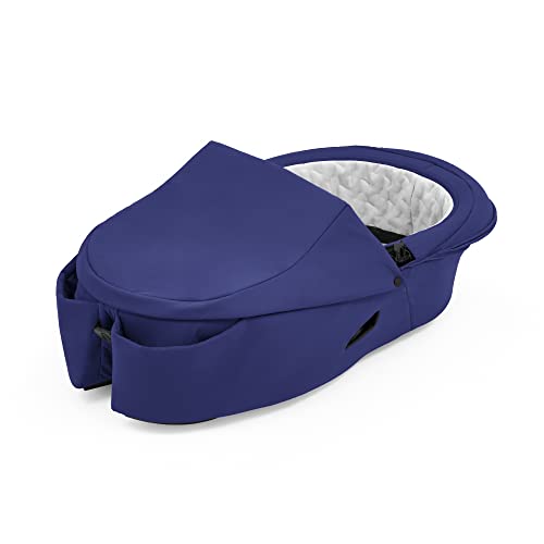 Stokke Xplory X Babyschale, Royal Blue – Abnehmbare Babywanne für Xplory X Kinderwagen – Innen gepolstert & atmungsaktive Matratze – mit Vabnehmbarem Windschutz & 2 praktischen Taschen von Stokke