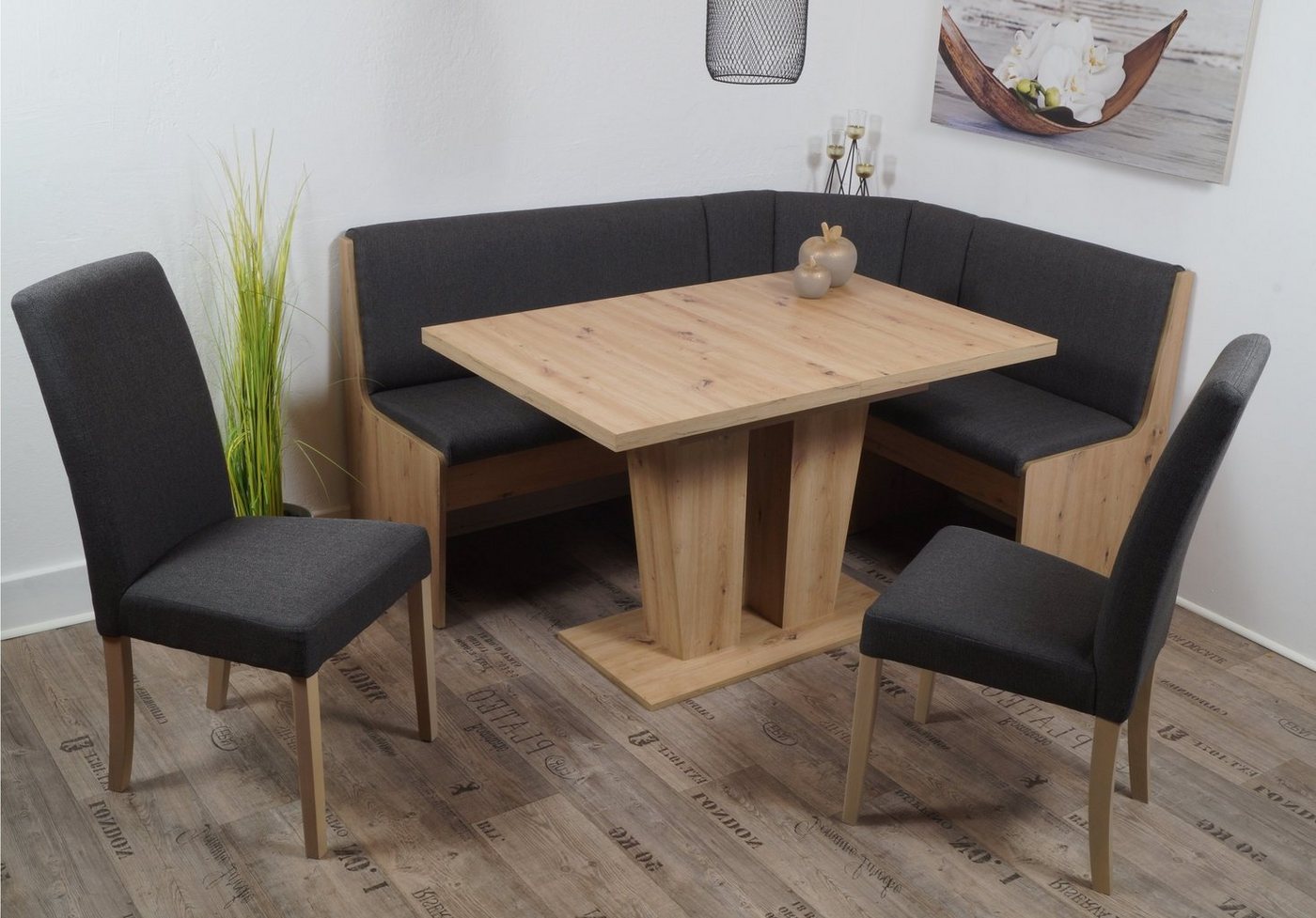 Stolebaenk Eckbankgruppe Duisburg Artisan VE/VADUAR Artemis, (Eckbankgruppe, 1 x Eckbank, 1 x Tisch, 2 x Stuhl) von Stolebaenk